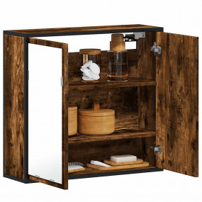 Bathroom Mirror Cabinet Smoked Oak Engineered wood, met...