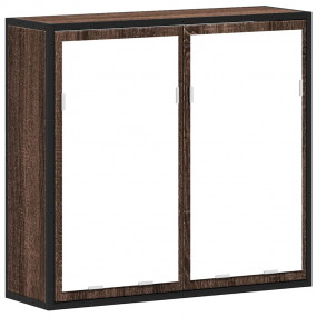 Bathroom Mirror Cabinet Brown oak Engineered wood, Meta...