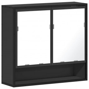 Bathroom Mirror Cabinet Black Engineered wood, Metal Me...