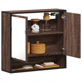 Bathroom Mirror Cabinet Brown oak Engineered wood, meta...