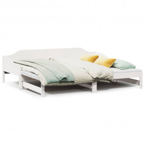 Daybed With Trundle White Solid pine wood For 90 x 200 ...