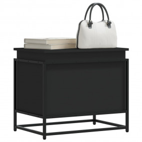 Storage Box Black Engineered wood, Metal Medium Storage...