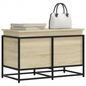Storage Box Sonoma Oak Engineered Wood, Metal Medium St...
