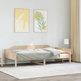 Bed Frame Natural wood Solid pine wood Twin Minimalisti...