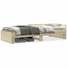Bed Frame Sonoma Oak Engineered Wood, Plywood Twin Bed ...