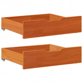 Under-Bed Drawer Wax Brown Solid Pine Wood Under-Bed Dr...