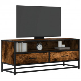 TV Cabinet Smoked Oak Engineered Wood Compact TV Cabine...
