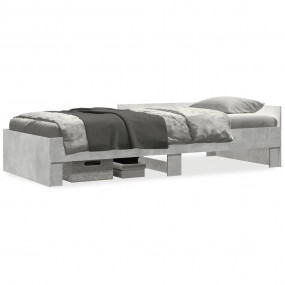 Bed Frame Concrete gray Engineered wood frame, plywood ...
