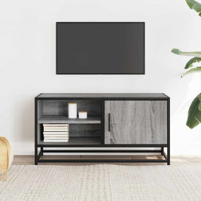 TV Cabinet Grey Sonoma Engineered Wood, Metal Rectangul...