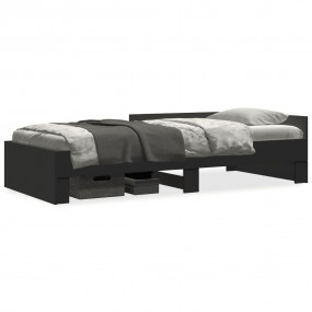 Bed Frame Black Engineered wood, Plywood Small Single B...