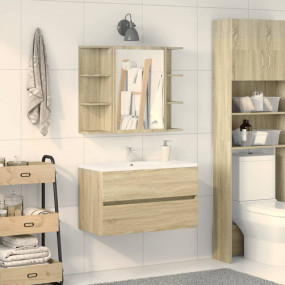 Bathroom Mirror Cabinet Sonoma oak Engineered wood, acr...