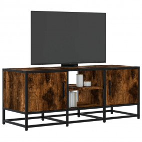 TV Cabinet Smoked Oak Engineered wood, Metal Medium TV ...