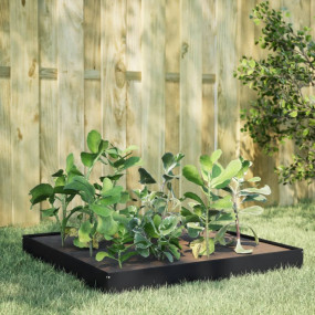 Garden Raised Bed Black Steel 39.4x39.4x7.3 in Durable
