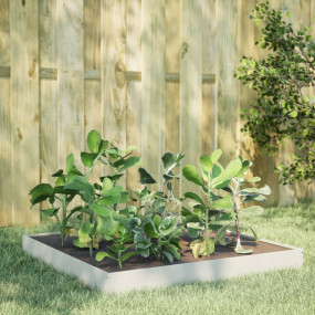 Garden Raised Bed White Steel 39.4 x 39.4 x 7.3 in Dura...