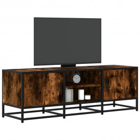 TV Cabinet Smoked Oak Engineered Wood, Metal Medium TV ...