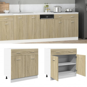 Drawer Bottom Cabinet Sonoma Oak Engineered Wood 31.5x1...