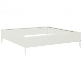 Garden Raised Bed White Steel 39.4 in x 39.4 in Durable