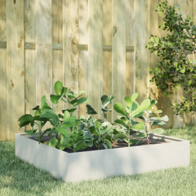 Garden Raised Bed White Steel Medium Outdoor Garden Rai...