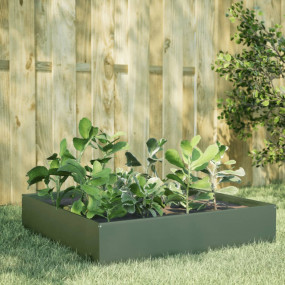 Garden Raised Bed Olive green Steel Medium Decorative I...