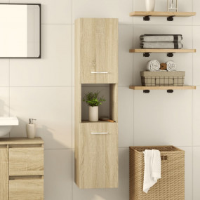 Bathroom Cabinet Sonoma Oak Engineered wood Compact Mod...