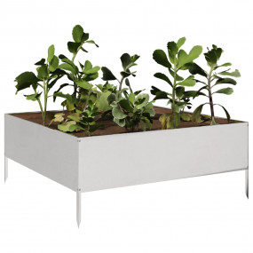 Garden Raised Bed Stainless Steel 39.4 x 39.4 x 9.8 in ...