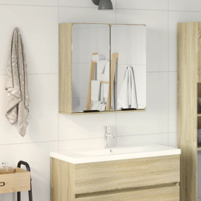 Bathroom Mirror Cabinet Sonoma Oak Engineered Wood Medi...
