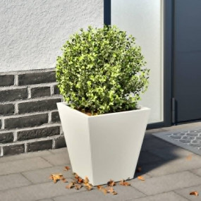 Garden Planter White Cold-rolled Steel Medium Decorativ...