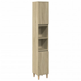 Bathroom Cabinet Sonoma Oak Engineered Wood Tall and Na...