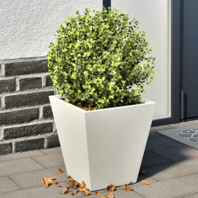 Garden Planter Set of 2 White Cold-rolled steel 11.8 in...