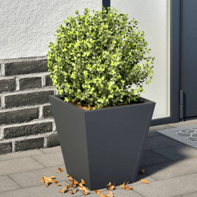 Garden Planter Set of 2 Anthracite Cold-rolled steel Me...