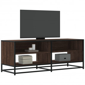 TV Cabinet Brown Oak Engineered Wood, Metal Medium TV C...