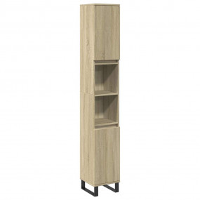 Bathroom Cabinet Sonoma Oak Engineered Wood, Iron Tall ...