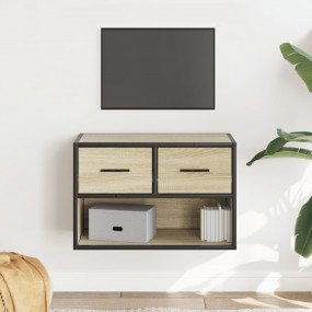 TV Cabinet Sonoma Oak Engineered Wood, Metal TV Cabinet