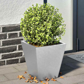 Garden Planter Set of 2 Galvanized Steel 11.8 x 11.8 x ...