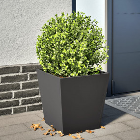 Garden Planter Black Cold-rolled Steel 15.7x15.7 in Dur...