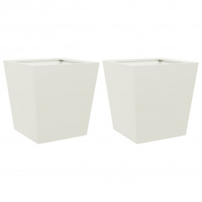 Garden Planter Set of 2 White Cold-rolled steel Medium ...