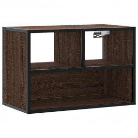 TV Cabinet Brown Oak Engineered Wood, Metal Medium TV C...