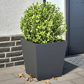 Garden Planter Set of 2 Anthracite Cold-rolled steel