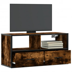 TV Cabinet Smoked Oak Engineered Wood 31.5 in TV Cabine...