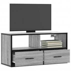 TV Cabinet Gray Sonoma Engineered wood, Metal Compact T...