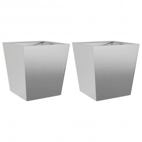 Garden Planter Set of 2 Galvanized Galvanized Steel Lar...