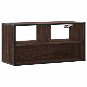 TV Cabinet Brown oak Engineered Wood, Metal Medium TV C...