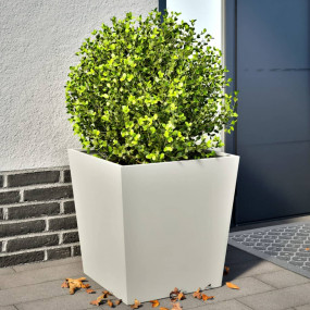 Garden Planter Set of 2 White Cold-rolled Steel Large D...