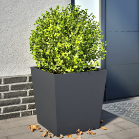Garden Planter Set of 2 Anthracite Cold-rolled steel La...