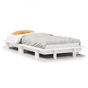 Bed Frame White Solid pine wood, Plywood Twin Durable B...
