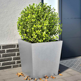 Garden Planter Set of 2 Silver Galvanized steel Medium ...