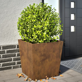 Garden Planter Set of 2 Brown Weathering Steel Large Du...