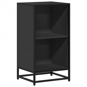 Book Cabinet Black Engineered wood Compact Industrial