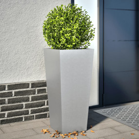 Garden Planter Set of 2 Silver Galvanized Steel Large D...