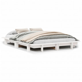 Bed Frame White Solid Pine Wood, Plywood Small Double